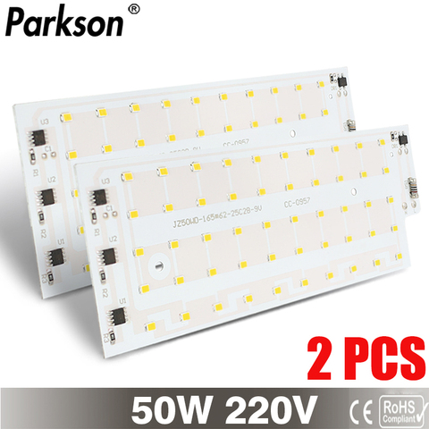 2 unids/lote 50W LED perlas de la lámpara SMD 2835 LED Chip IC inteligente reflector 220V 240V al aire libre de LED bombilla de luz de inundación iluminación del proyector ► Foto 1/6