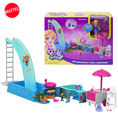 Polly Pocket-casa de muñecas Original para niñas, caja del tesoro del mundo grande, Juguetes de estilo de viaje, accesorios de verano ► Foto 1/6