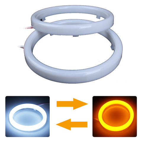 Anillos de Halo para coche, Ojos de Ángel LED blancos y amarillos, 60/70/80/90/95/100/110/120 MM, tipo Ojos de Ángel para coche, DC 12V 3W ► Foto 1/6