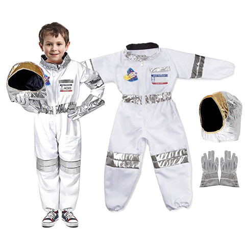 Disfraz de astronauta para niños, juego de fiesta, disfraz para carnaval o Halloween, baile de vestidor completo, cohete espacial ► Foto 1/6