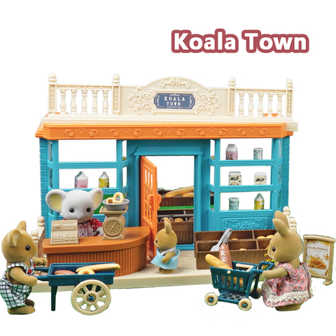 Muebles en miniatura de animales del bosque para niñas, coche de panadería Koala de doble capa, cocina, dormitorio, baño, casa de muñecas, juguete para regalo, 1:12 ► Foto 1/6