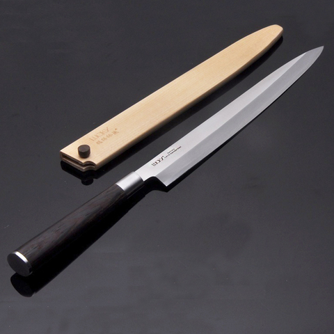 Cuchillo de Sushi japonés de 27cm alemán 1,4116, acero para filetear peces, Yanagiba Sashimi, herramienta de cocina con funda de 10,2 W ► Foto 1/6