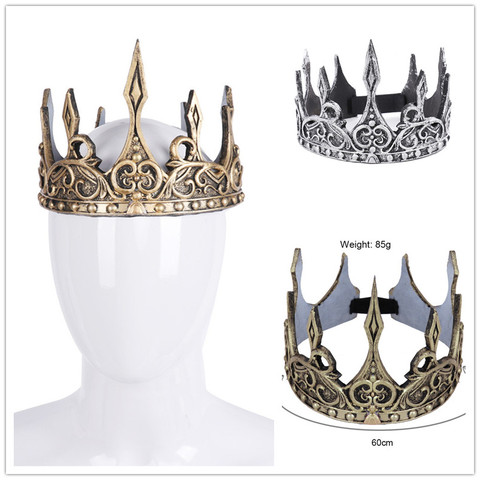 3D PU espuma de los reyes medievales Corona Medieval rey real Tiaras tocados de Corona antiguo tocado vikingo Corona Hombre traje de rey. ► Foto 1/6
