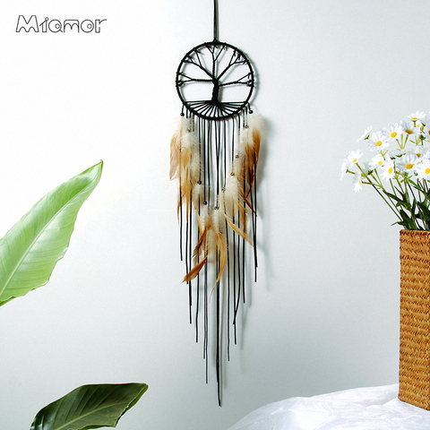 Atrapasueños de árbol de la vida indio, colgante de pared, decoración, 2 colores, azul y negro ► Foto 1/6
