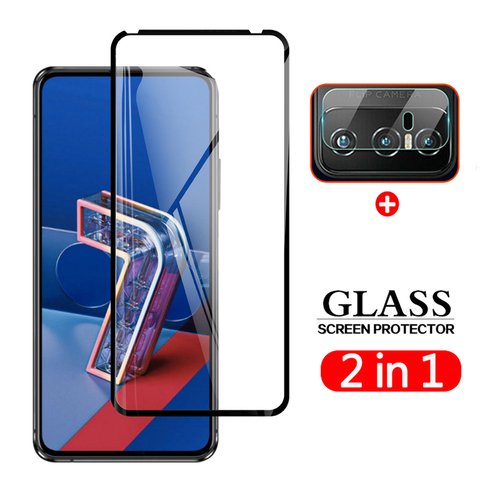 2 en 1 lente de cámara trasera película y Protector de pantalla vidrio templado Protector para Asus Zenfone 7 Pro ZS671KS ZS670KS 6,67