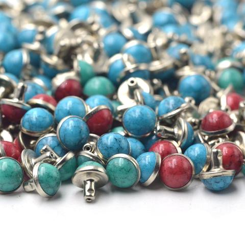 KALASO-40 juegos de remaches de resina de 6mm, 8mm y 10mm, pendientes domo, remaches rápidos De Seta para cinturón Artesanal de cuero hecho a mano, adornos para Collar ► Foto 1/6