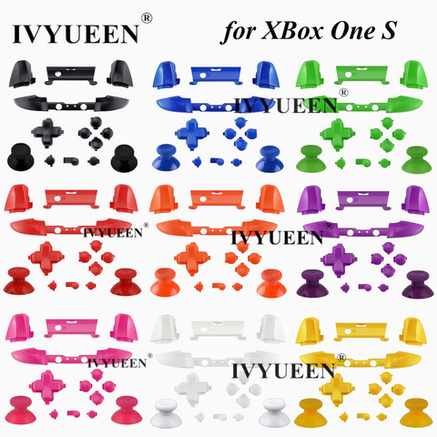 IVYUEEN 9 colores sólidos RB LB parachoques RT LT disparador botones Mod Kit para Microsoft Xbox One S Slim controlador stick analógico Dpad ► Foto 1/6