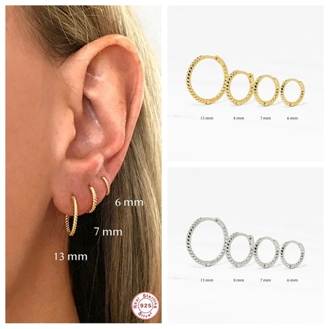 CANNER-pendientes circulares de hueso del oído para mujer y niña, de Plata de Ley 925, joyería fina para fiesta y boda ► Foto 1/6