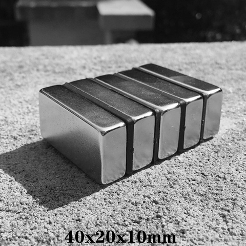 Imán de neodimio de 40x20x10mm, banda magnética permanente de 40x20x10mm, superpotente, bricolaje, 1 ~ 10 Uds. ► Foto 1/6