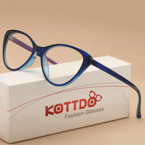 KOTTDO, gafas de moda Vintage con forma de ojo de gato, gafas para mujer, gafas ópticas de plástico transparente, gafas para miopía, gafas Unisex ► Foto 1/6