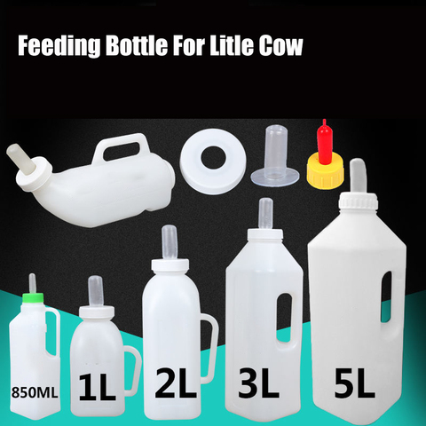 Botella de leche espesa de silicona, 1L/2L/2.5L/3L/5L, jarra de leche pequeña, chupete de leche de cabra, equipo de alimentación de vaca pequeña para veterinaria ► Foto 1/5