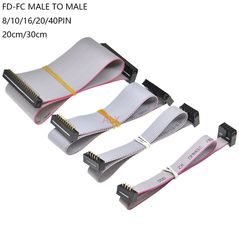 2 uds FC-FD DC4 2,54 MM conector macho a hembra 8/10/16/20/40 PIN 20CM 30CM de cinta plana descargar Cable de datos encabezado de caja IDC ► Foto 1/6