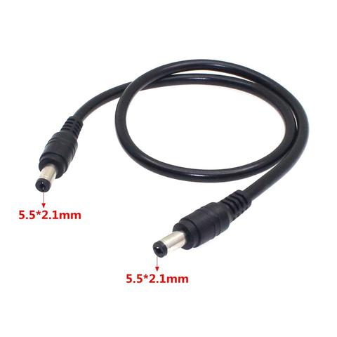 18AWG enchufe de alimentación de CC 5,5x2,1mm a 5,5x2,1mm hombre CCTV Cable de conector de adaptador de 12V 12V 10A de cables de extensión de 0,5 m/1,5 m ► Foto 1/5