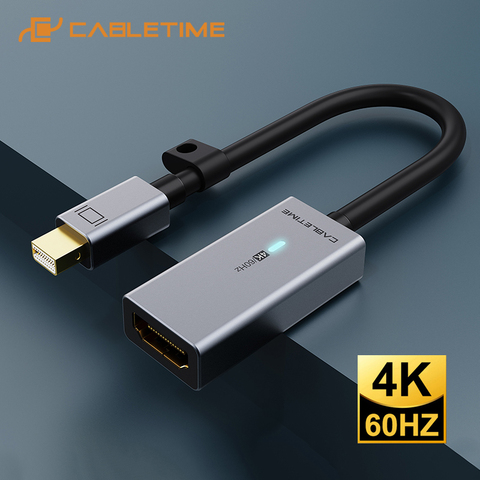 CABLETIME adaptador de Mini Displayport a HDMI sincronizar datos 4K 60HZ Mini Dp Convertidor para Macbook Acer C315 ► Foto 1/6