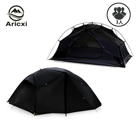 Aricxi-tienda de campaña ultraligera para 3 personas, carpa portátil de doble capa, al aire libre para escalada, impermeable, para las 4 estaciones, 15D ► Foto 1/6