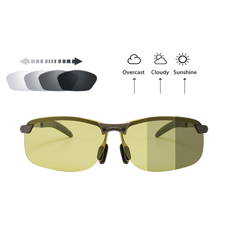 Gafas de sol fotocromáticas con visión nocturna para hombre y mujer, lentes polarizadas amarillas, UV400, para conducir, deporte ► Foto 1/6