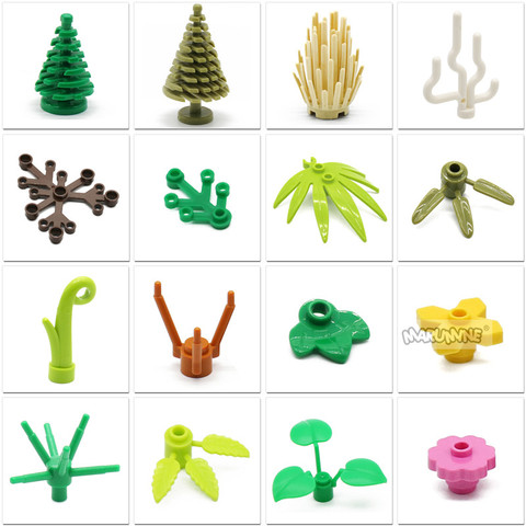 MARUMINE-piezas de accesorios para plantas de árbol, bloques de construcción de flor verde, arbusto de hierba, hoja, jungla, juego de jardín artesanal, MOC City Bricks ► Foto 1/6