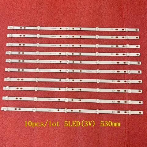 10 uds/lote 5LED(3V) tira de LED para iluminación trasera de 530mm para BAIRD TI5510DLEDDS 2W2006-DS55M7800-01 DS55M78-DS02-V01 DSBJ-WG ► Foto 1/6