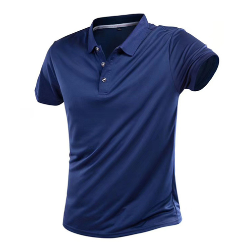 Polo informal sólido corto de manga corta para hombre, camiseta ajustada transpirable, ropa deportiva de verano, camisetas de secado rápido, 4XL ► Foto 1/6