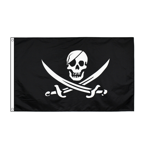 Envío Gratis xvggdg los huesos del cráneo Jolly Roger cráneo Bandera de tibias cruzadas ojales banderas de piratas fiesta suministros ► Foto 1/1