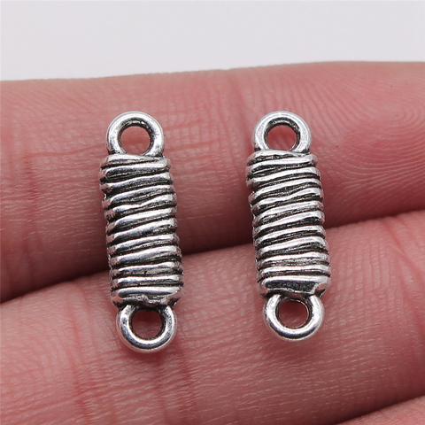 10 unids/lote 6x20mm antiguo Color plata imitación lazo-envoltura tira conector Diy accesorios para hacer joyas ► Foto 1/3