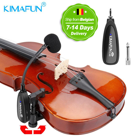 KIMAFUN-Micrófono de violín inalámbrico 2,4G, micrófono de cuello de cisne, condensador Musical profesional para violín ► Foto 1/6