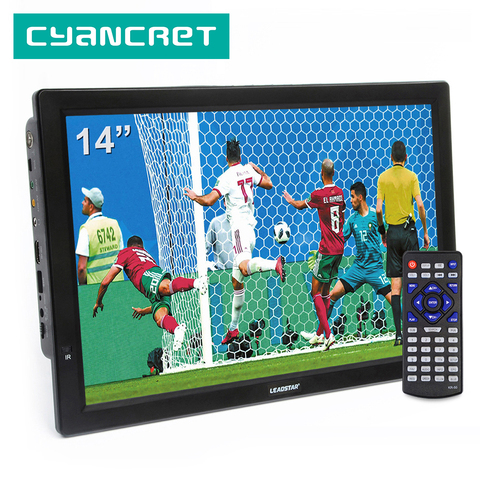 LEADSTAR-DVB-T2 de TV portátil D14 de 14 pulgadas, dispositivo de TV pequeño para coche, ATSC, Digital, analógico, compatible con MP4, AC3, HDin, Monitor para PS4 ► Foto 1/6