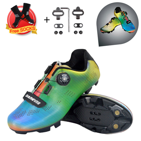 DAREVIE-zapatos Chameleon para ciclismo de montaña, zapatillas profesionales reflectantes SPD para ciclismo profesional ► Foto 1/6