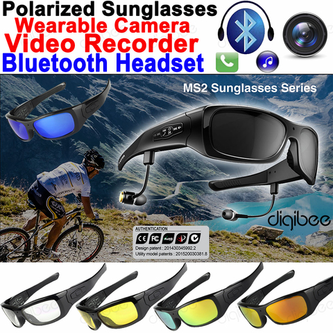 Gafas de sol polarizadas TR90 Eyewear Sports Cam OTG HD 1080P Mini cámara gafas grabadora de Video, cascos Bluetooth estéreo con micrófono ► Foto 1/6