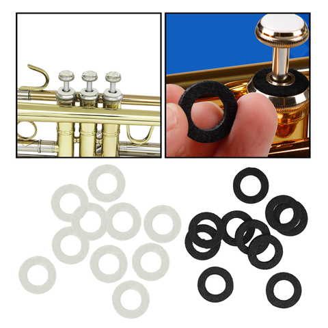 Set de 10 Uds. Universal trompeta trombón Cornet vástago de válvula fieltro arandela almohadillas accesorios Trumpets instrumento limpieza Kit ► Foto 1/6