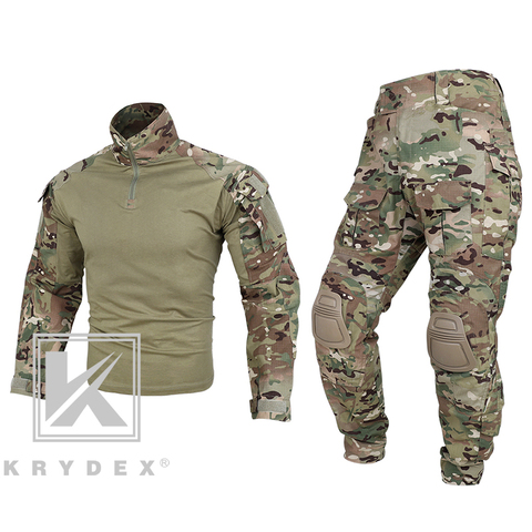Conjunto de uniforme de combate KRYDEX G3 para caza Airsoft militar, Kit de pantalones y camisas de camuflaje estilo táctico multicámara CP ► Foto 1/6