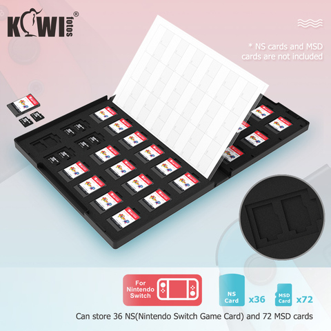 Kiwi-funda para tarjeta de memoria, soporte de juego de cartas, organizador de almacenamiento para 36 NS(Nintendo Switch Game Card) y 72 tarjetas MSD a prueba de agua ► Foto 1/6