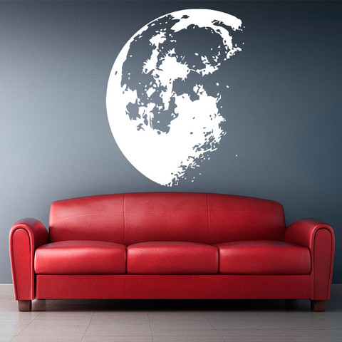 Adhesivo de Luna para pared en el espacio exterior decoración para el hogar calcomanías de vinilo modernas para pared decoración extraíble de la casa Mural de arte de pared ► Foto 1/6