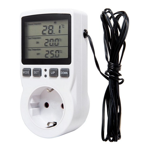 Enchufe controlador de temperatura Digital, enchufe de termostato inalámbrico de 110V, con temporizador, enchufe multifuncional para UE, EE. UU., Reino Unido, AU y FR ► Foto 1/6