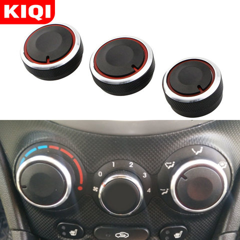 KIQI 3 uds de aleación de aluminio aire acondicionado botones de corriente alterna para Hyundai Elantra Verna rueda reguadora de aire acondicionado accesorios ► Foto 1/5