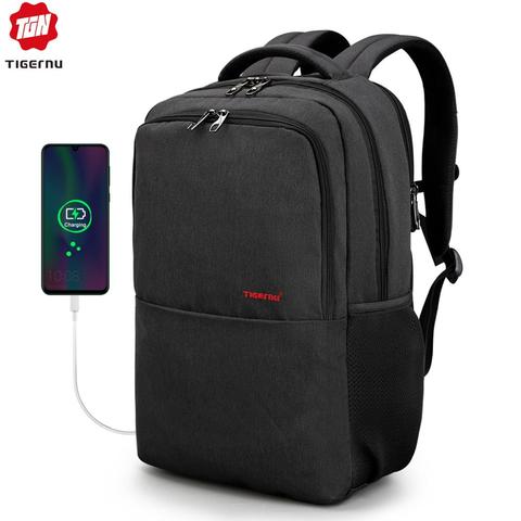 2022 tigernu marca 15.6 pulgadas portátil mochila impermeable hombres mujeres mochilas Delgado unisex School bags mochila para adolescentes negro gris ► Foto 1/5