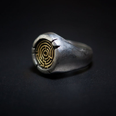 Anillo de laberinto Vintage de acero inoxidable para hombre, nuevo diseño, motorista, Rock, gótico, Punk, joyería de compromiso para boda, OSR530, venta al por mayor ► Foto 1/5