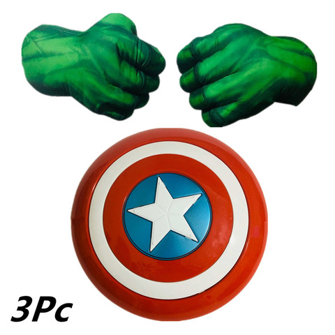 4-12Y niños y adultos Cosplay puño Hulk guantes de peluche realizar escudo accesorios juguetes para niños de regalo ► Foto 1/6