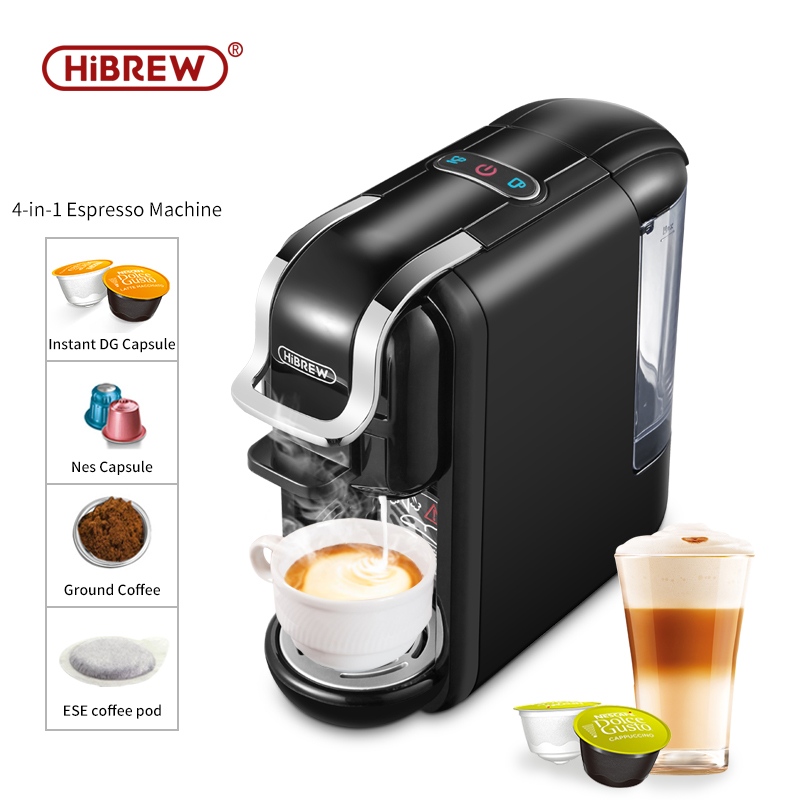 HiBREW-cafetera automática 3 en 1 para capuchino, máquina de café expreso y café  molido con