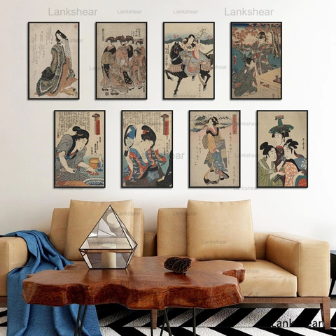 Ukiyoe-Póster Vintage japonés para Cuadros en HD, carteles de pintura en lienzo e impresiones de imágenes de pared para dormitorio, Cuadros estampados ► Foto 1/5