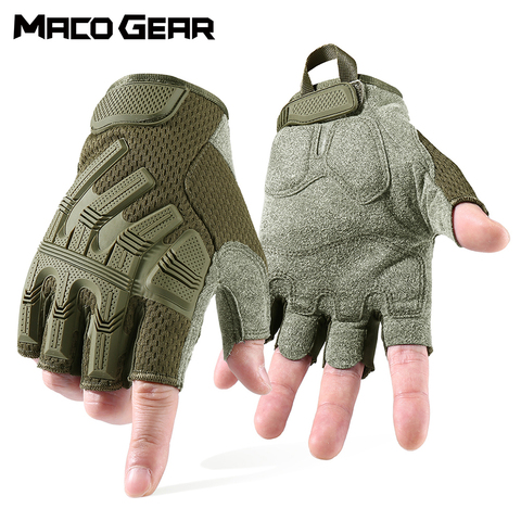 Guantes tácticos de medio dedo para hombre, manoplas militares, SWAT, Airsoft, bicicleta, tiro al aire libre, senderismo, conducción, nuevo ► Foto 1/6