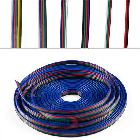 50 metros, 2 pines, 3 pines, 4 pines, 5 pines, 6 pines, 22 AWG, Cable de extensión eléctrico, conector Led para 5050 WS2812 RGBW RGB CCT, luces LED Stirp ► Foto 1/6