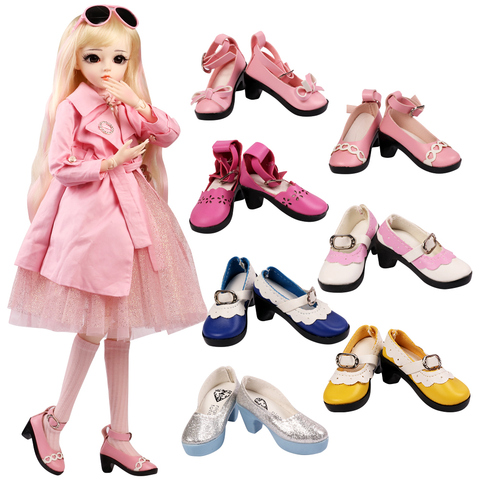 UCanaan-accesorios para muñecas BJD 1/3, 1 par de zapatos de PU de 8CM, tacones altos, zapatos para muñecas, botas de 60CM, accesorios para juguetes ► Foto 1/6
