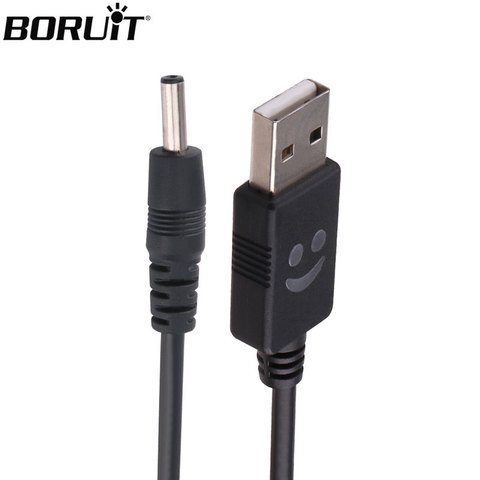 BORUiT-cargador de Cable de alimentación USB a Jack de 3,5mm, 5V, para linterna de cabeza LED, linterna, USB Smile ► Foto 1/6