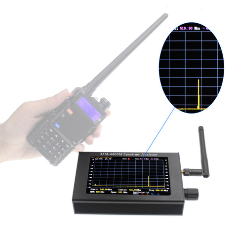 Analizador de espectro de 35M-4400M, Detector de señal inalámbrico con pantalla LCD grande para Radio, WiFi, cámara GSM, Detector de RF de rango completo ► Foto 1/6