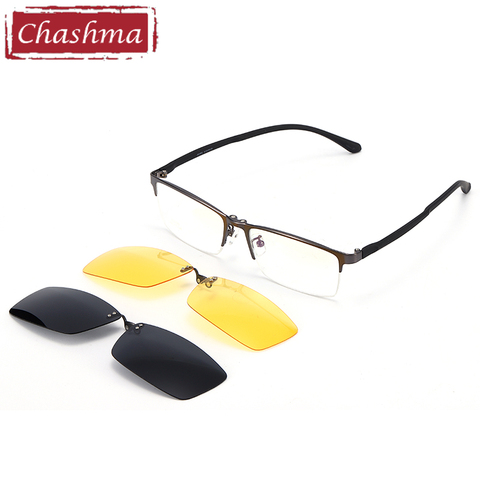 Gafas graduadas con Clip magnético para hombre, lentes polarizadas con Clip magnético, estilo deportivo ► Foto 1/6