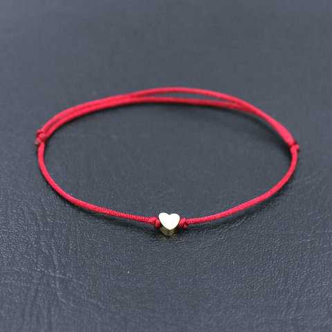 BPPCCR-pulsera de amor hecha a mano de acero inoxidable, amuleto con forma de corazón, hilo de cuerda roja, brazaletes de cuerda para hombres y mujeres ► Foto 1/6