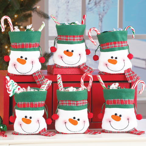 25x16cm muñeco de nieve de Navidad de bolsas de caramelos Navidad productos de los niños bolsa de regalo de vacaciones, fiesta de Navidad Decoratiion de ► Foto 1/6