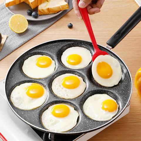 Olla para freír huevos con 7 agujeros, sartén para tortilla, antiadherente, creativa, para desayuno, tortitas, carne, fabricante de tortillas ► Foto 1/6