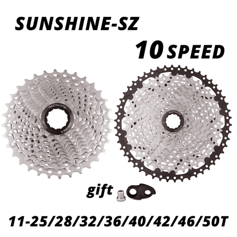 SUNSHINE-Cassette de 10 velocidades para bicicleta de montaña, 10 S, 10V, volante libre, 10 S, 25/28/32/36/40/42/46/50T, para deore m6000 SRAM ► Foto 1/1